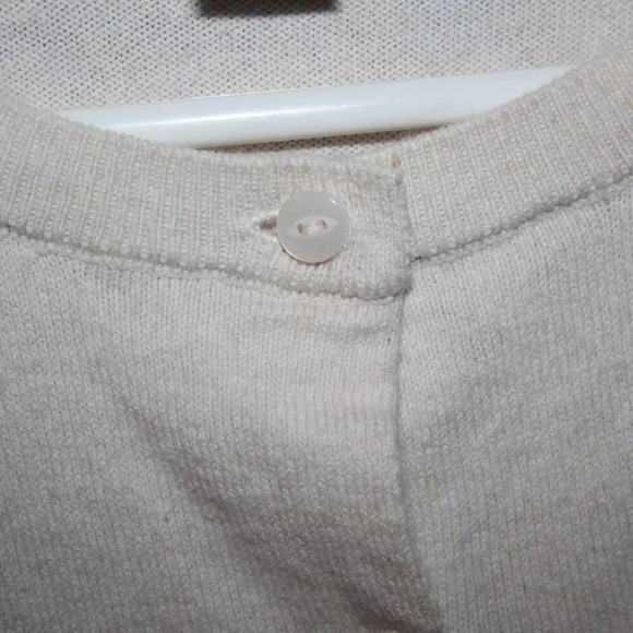 LOFT Outlet Large Women's Off-White Button Up Cardigan 100% Cotton - Picture 9 of 14